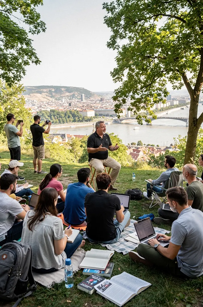 Személyes pénzügyi alapismeretek oktatási anyagokkal és könyvekkel, előadás közbeni tanulásra fókuszálva, magyar közönség számára.